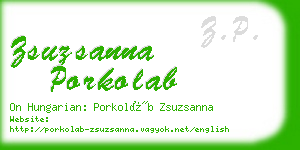 zsuzsanna porkolab business card